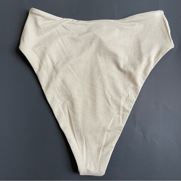 L*Space Shimmer Nancy Lee Bitsy Bikini Swim Bottom Women’s Size S Bone Color - Picture 7 of 9